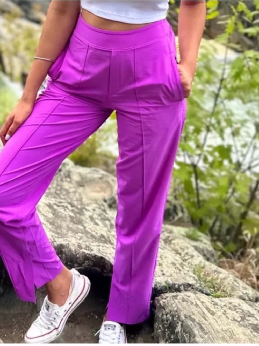 Athleta Brooklyn Heights Vienna Pants 10 Jazzy Purple Athleisure Sporty Chic